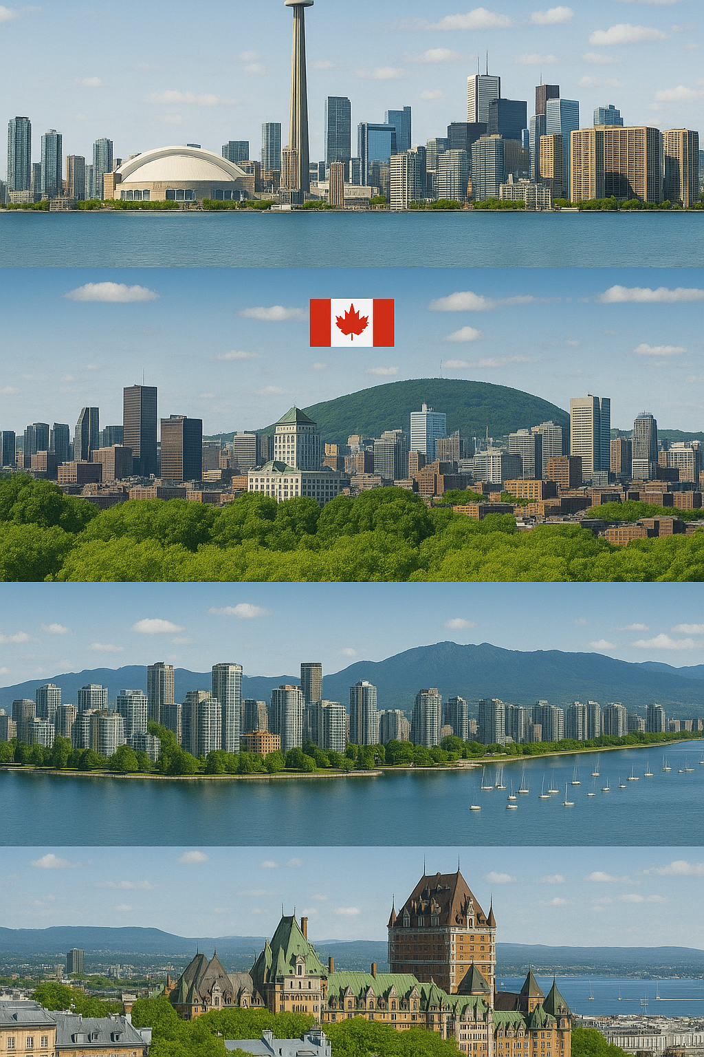 Canada cities of Toronto, Vancouver, Montreal